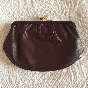 Mini Clutch Wallet Oxblood Leather Purse